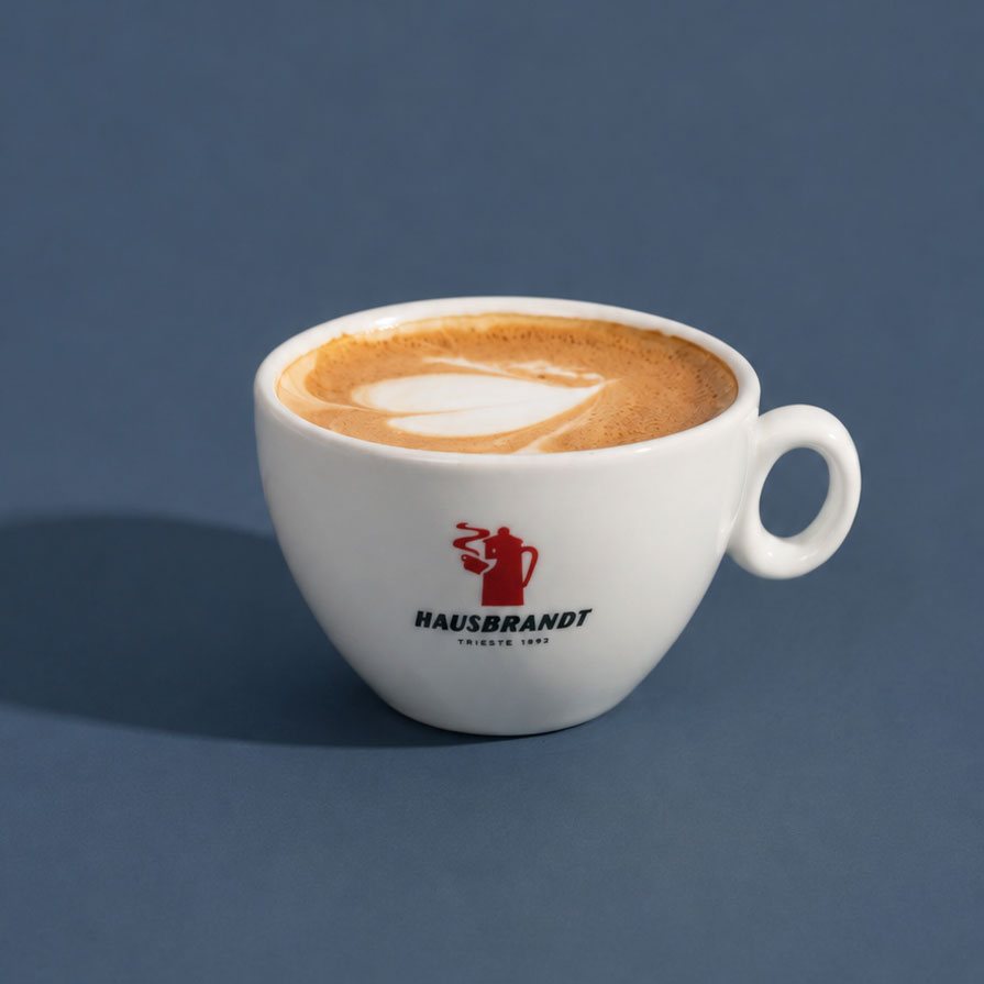 Coffee cup on blue
