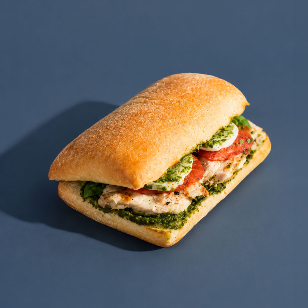 Sandwich on blue