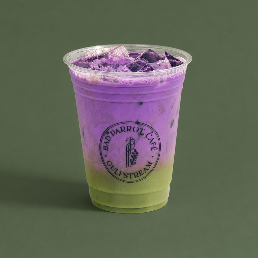 Ube matcha on green